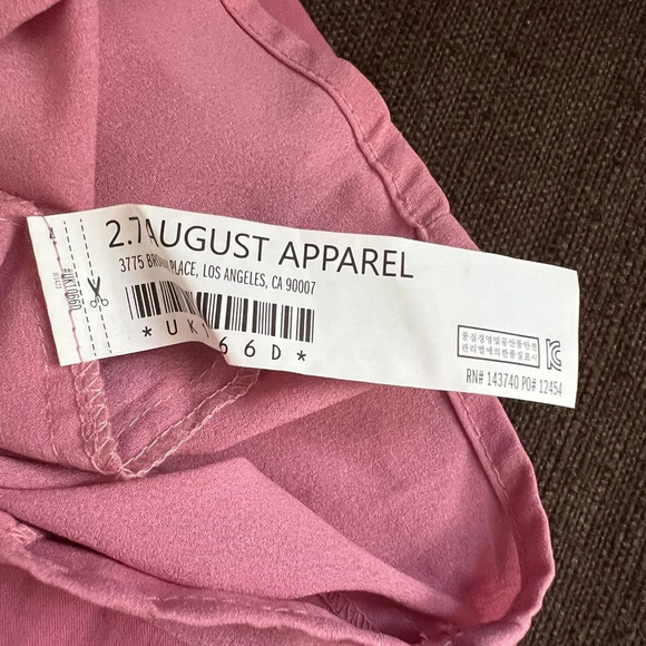 Anthropologie Endless Rose Puff Sleeve Mini Dress Mauve XS Dance Vaca cruise - Picture 11 of 13